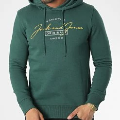 Le moins cher 🌟 Sweat Capuche Ferry Vert de Jack And Jones 🎁