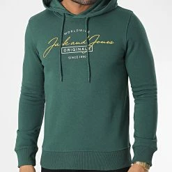 Le moins cher 🌟 Sweat Capuche Ferry Vert de Jack And Jones 🎁 -Jack And Jones Soldes jack and jones 347400 12225197 TREKKING GREEN 20221110T155339 03