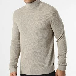 Budget 😍 Pull Col Roulé Dallas Beige Chiné de Jack And Jones 🤩