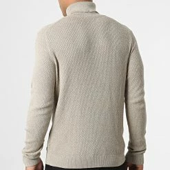 Budget 😍 Pull Col Roulé Dallas Beige Chiné de Jack And Jones 🤩 -Jack And Jones Soldes jack and jones 347453 12222047 ALMOND MILK TWISTED W 20221114T140432 04