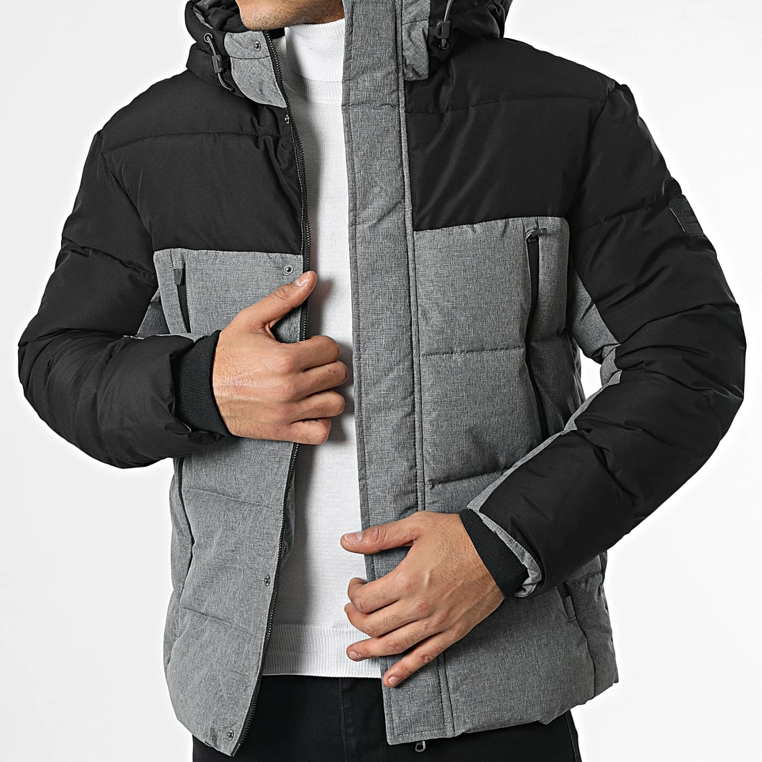 Grosses soldes 🔥 Doudoune Capuche Friday Noir Gris Chiné de Jack And Jones 🎉 1 Grosses soldes 🔥 Doudoune Capuche Friday Noir Gris Chiné de Jack And Jones 🎉