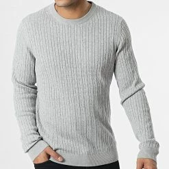 Vente flash 🎁 Pull Dallas Gris Chiné de Jack And Jones 🎉 -Jack And Jones Soldes jack and jones 347532 12222048 COOL GREY MELANGE 20221114T140338 03