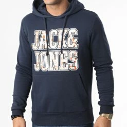Sortie 🧨 Sweat Capuche Neon Dot Bleu Marine de Jack And Jones 💯 -Jack And Jones Soldes jack and jones 347534 12211547 NAVY BLAZER 20221114T140224 03