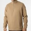 Meilleur prix 🔥 Sweat Col Zippé Oversize Large Brink Camel de Jack And Jones 🛒