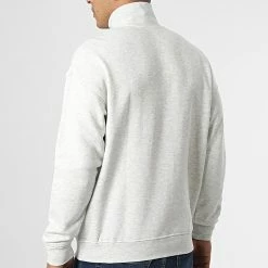 De gros 😍 Sweat Col Zippé Oversize Large Brink Beige Clair Chiné de Jack And Jones 🤩 -Jack And Jones Soldes jack and jones 347544 12195145 WHITE MELANGE 20221114T125244 04