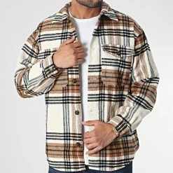 Meilleure affaire 🔔 Surchemise A Carreaux Rollie Beige Camel de Jack And Jones 💯