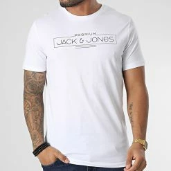Sortie 🎁 Tee 👕 Shirt Blabooster Blanc de Jack And Jones 🤩