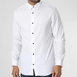De gros 🛒 Chemise Manches Longues Orion Blanc de Jack And Jones ✔️