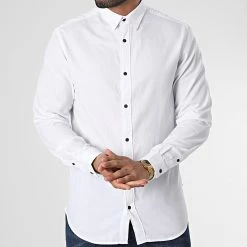 De gros 🛒 Chemise Manches Longues Orion Blanc de Jack And Jones ✔️ -Jack And Jones Soldes jack and jones 347710 12219371 WHITE SOLID 20221124T144601 03