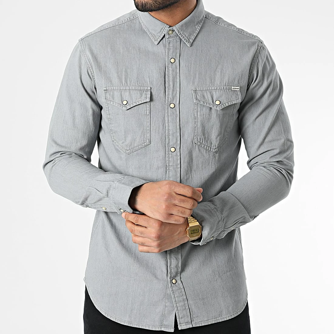 Acheter ⭐ Chemise Jean A Manches Longues Sheridan Gris de Jack And Jones 👍 1 Acheter ⭐ Chemise Jean A Manches Longues Sheridan Gris de Jack And Jones 👍