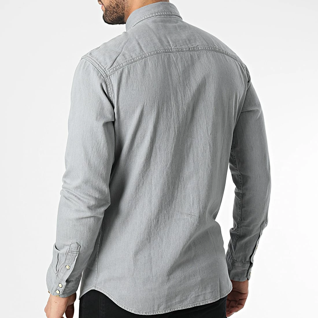 Acheter ⭐ Chemise Jean A Manches Longues Sheridan Gris de Jack And Jones 👍 4 Acheter ⭐ Chemise Jean A Manches Longues Sheridan Gris de Jack And Jones 👍 – Image 4