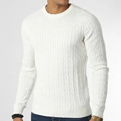 Grosses soldes ⭐ Pull Richard Knit 12220795 Blanc Cassé de Jack And Jones 🤩 -Jack And Jones Soldes jack and jones 348808 12220795 CLOUD DANCER 20221128T141413 03