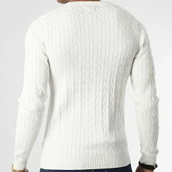 Grosses soldes ⭐ Pull Richard Knit 12220795 Blanc Cassé de Jack And Jones 🤩 -Jack And Jones Soldes jack and jones 348808 12220795 CLOUD DANCER 20221128T141414 04