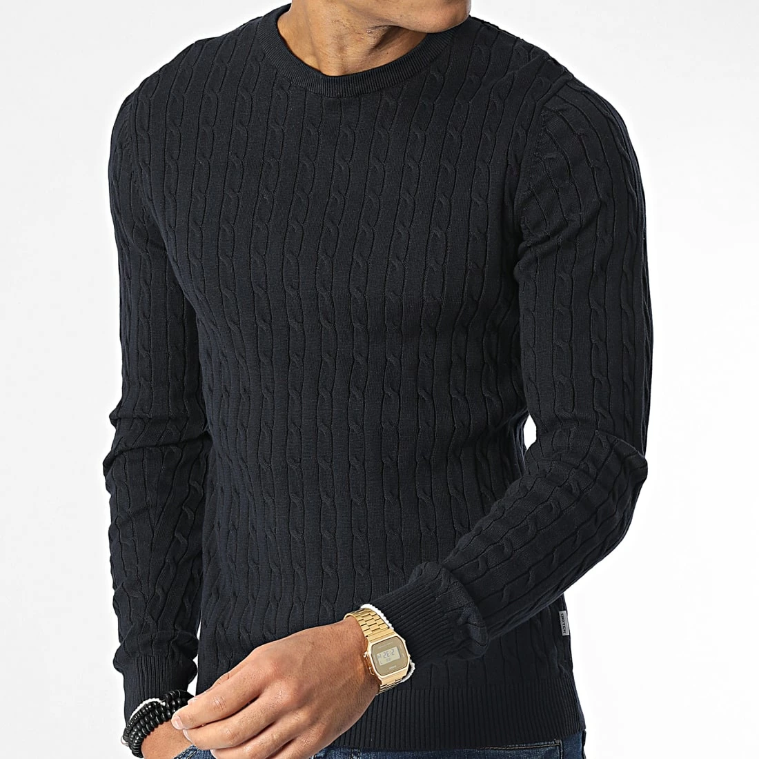 Promo 👍 Pull Richard Knit 12220795 Bleu Marine de Jack And Jones 🌟 1 Promo 👍 Pull Richard Knit 12220795 Bleu Marine de Jack And Jones 🌟