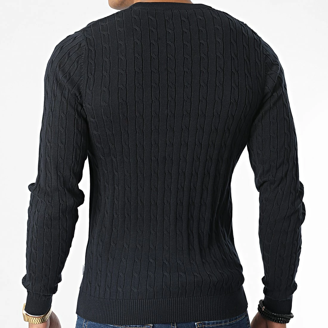 Promo 👍 Pull Richard Knit 12220795 Bleu Marine de Jack And Jones 🌟 4 Promo 👍 Pull Richard Knit 12220795 Bleu Marine de Jack And Jones 🌟 – Image 4