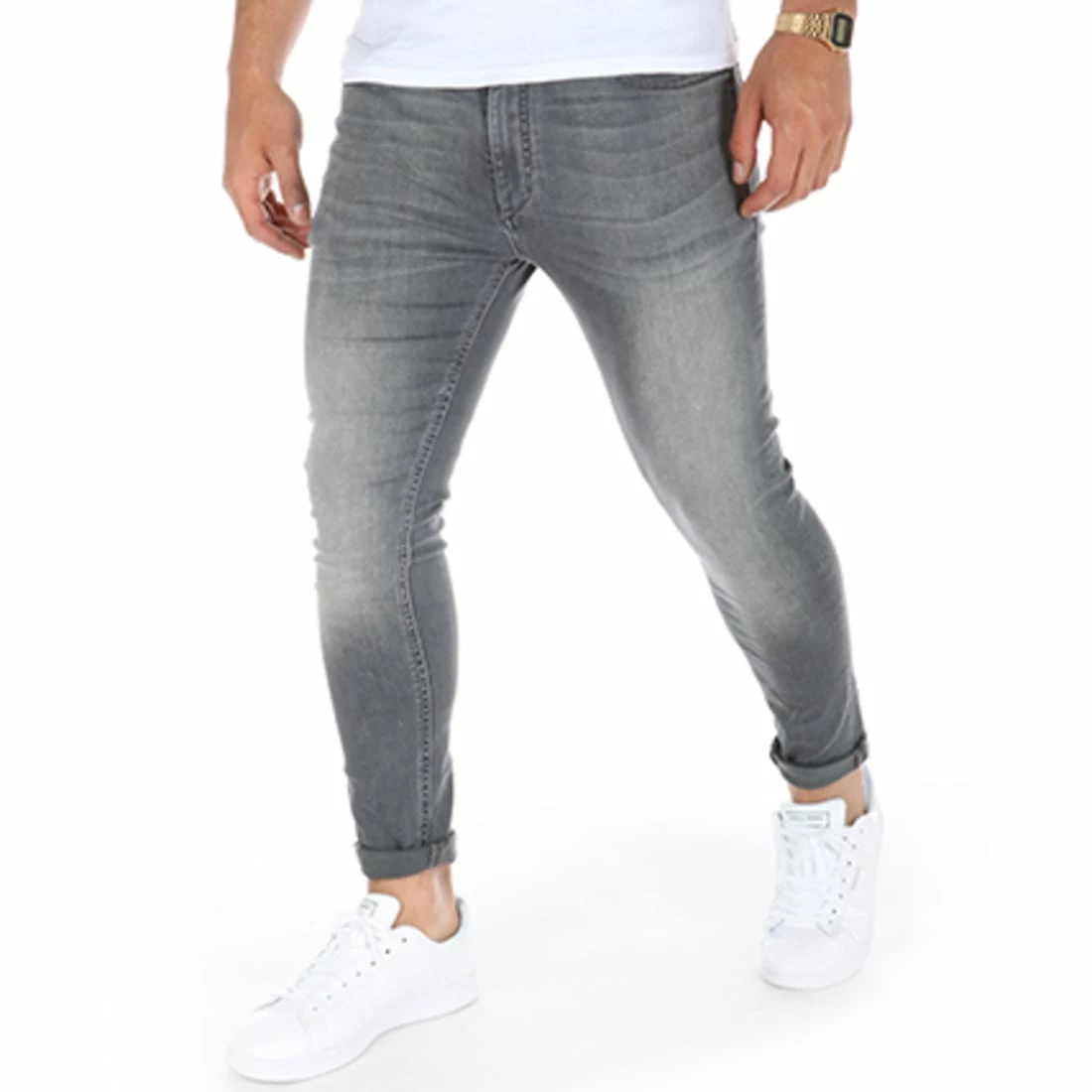Sortie 💯 Jean Skinny Liam Original AM 010 Gris de Jack And Jones ✔️ 1 Sortie 💯 Jean Skinny Liam Original AM 010 Gris de Jack And Jones ✔️