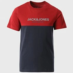 Meilleur prix ⌛ Tee 👚 Shirt Enfant 12190515 Rouge Bleu Marine de Jack And Jones 🌟